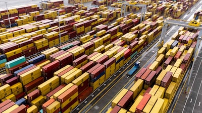 Shipping containers at Umm Qasr Port in Basra, Iraq. Maritime trade has been disrupted by the effective closure of the Strait of Hormuz. AFP
