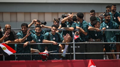 The returning World Cup squad acknowledge fans after their return from Atlanta in the US after elimination by Argentina. EPA