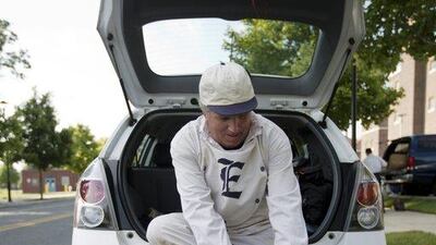 The Mid-Atlantic league includes about 20 squads from Rhode Island to Virginia and plays by what are called the 1864 rules. Leith (unseen) also serves as president of the Eclipse Base Ball Club of Elkton, Maryland. Eight years ago, he said, there were only three teams in that area. Today, there are 14. "We get calls all the time from people wanting to start a club," he says. Matt Rourke / AP