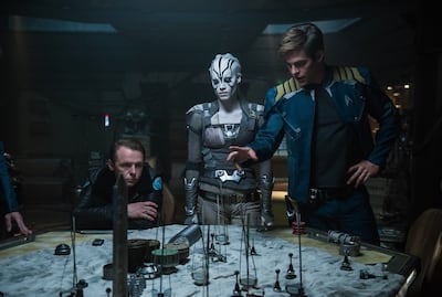 Sofia Boutella plays Jaylah alongside Chris Pine, right, in 'Star Trek Beyond'. Photo: Paramount Pictures