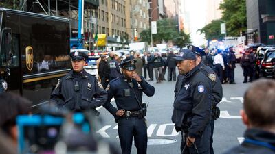 CNN offices in New York were evacuated following the discovery of a mailed pipe bomb on Wednesday, Oct. 24, 2018. AP