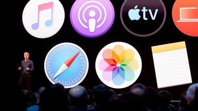 Apple's senior vice president of software engineering Craig Federighi while speaking during Worldwide Developer Conference in San Jose. AFP