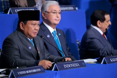 President of Indonesia Prabowo Subianto, left, has said his country would send up to 8,000 army personnel to Gaza. Getty Images