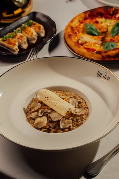 Black truffle risotto is on the menu. Photo: The Theatre Dubai