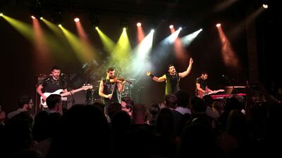 Beirut rockers Mashrou' Leila will return to the UAE with a performance at the Hay Festival Abu Dhabi on February 27. Reuters.