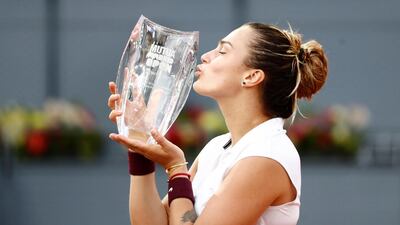 Belarus' Aryna Sabalenka celebrates her 6-0, 3-6, 6-4 victory over Ashleigh Barty of Australia. Reuters