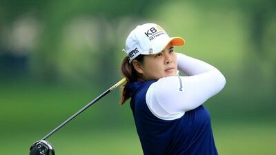 Inbee Park of South Korea in action during the pro-am as a preview for the 2015 KPMG Women's PGA Championship on the West Course at Westchester Country Club on June 9, 2015 in Harrison, New York. David Cannon/Getty Images/AFP