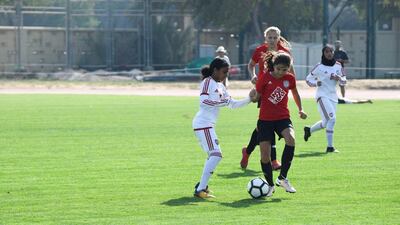 Go Pro (red) from Dubai vs. UAE National team (white) under 14 age group.
