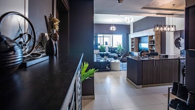 The entrance to Arnold Novio’s home in Dubailand. All photos: Ruel Pableo for The National