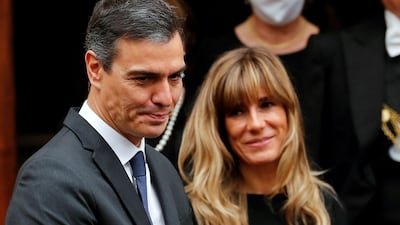 Spanish Prime Minister Pedro Sanchez and his wife, Begona Gomez. Reuters