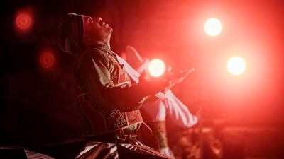 A dervish during a religious performance to mark Ramadan at Sultan Qansuh Al Ghuri complex in Cairo. AP