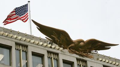 The US flag flying over the embassy in 2004. Getty Images