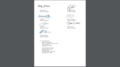 A letter signed by 25 Republican members of the US House of Representatives on Iran sanctions. Photo: Screenshot of letter