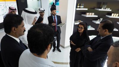 Visitors tour Etihad’s Innovation Centre in Abu Dhabi during Innovation Week. Delores Johnson / The National