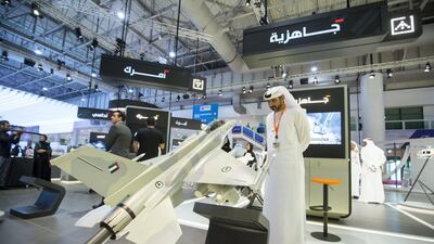 The UAE's homegrown defence companies feature prominently at the show. Leslie Pableo for The National