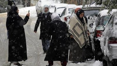 Temperature hovered around the freezing point and snow blanketed the landscape.