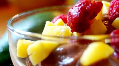 Chocolate avocado pudding with fresh berries. Courtesy Ebba Guðný Guðmundsdóttir