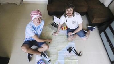 Philip Theron, left, and Conrad Theron will embark on the rickshaw challenge with their friend Kevin Conabree in India. Sarah Dea / The National