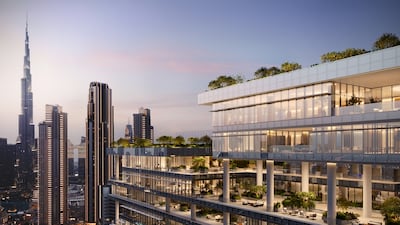 The 34 flexible office spaces feature high ceilings, full-height windows, and landscaped terraces that promote both productivity and relaxation. Photo: Enara