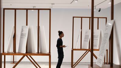 Memorial to Lost Words by Bani Abidi, part of In the Heart of Another Country: The Diasporic Imagination Rises at Sharjah Art Foundation. All photos: Khushnum Bhandari / The National