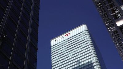 HSBC’s headquarters, a landmark 200-metre tower designed by Sir Norman Foster in Canary Wharf, is one of the most visible buildings in London. Dan Kitwood / Getty Images