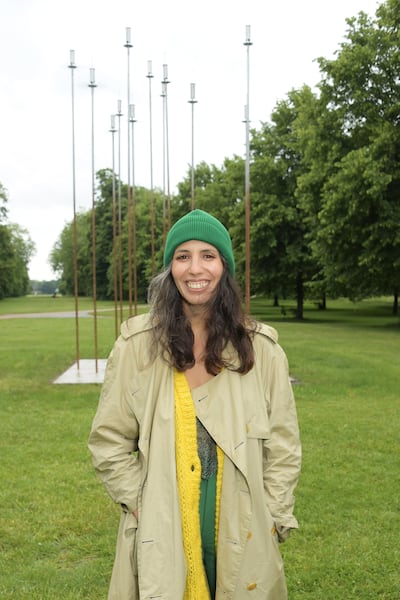 Sophia Al-Maria at the unveiling of her work Taraxos at The Serpentine Gallery in June 2021. Getty Images