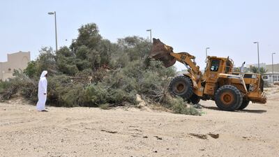 The Abu Dhabi City Municipality, in collaboration with Baniyas Police Station, are carrying out a campaign to clean up the Baniyas and Al Wathba areas. Courtesy Abu Dhabi City Municipality