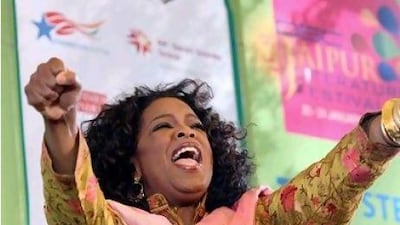 Oprah Winfrey, the US television talk show host, at Jaipur Literature Festival last week.