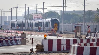 Construction of the Dubai tram system was 90 per cent complete as of June, 2014. The tram network has 11 stations and work on the entire project is due to be completed in November. Razan Alzayani / The National