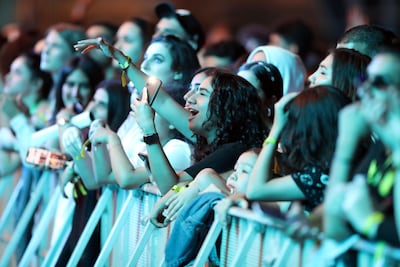 Lana Del Rey's 'loud' fans certainly caught her attention at the Abu Dhabi F1. Chris Whiteoak / The National