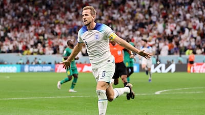 Harry Kane of England celebrates after scoring the second goal. Getty