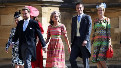 Cressida Bonas arrives at the wedding of Prince Harry to Meghan Markle at St George's Chapel, Windsor Castle in Windsor. Chris Jackson / Reuters