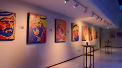 Emirati artist Khalfan Al Marashda makes portraits of the UAE leadership using Rubik's cubes. Photo: ME Dubai by Melia