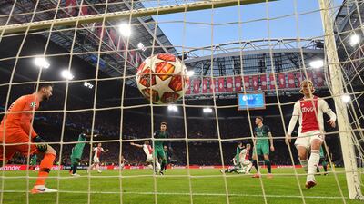 Hugo Lloris is beaten by Matthijs de Ligt's header. Getty