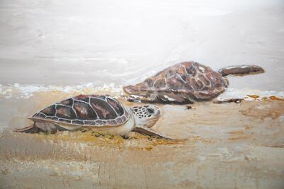 Ashwaq Abdulla's untitled painting of turtles on Saadiyat Island