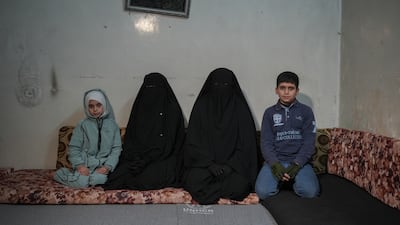 Hiba Ghalia is living with a relative in Aleppo city's Al Shaar district, six months after leaving Al Hol camp, but hopes to be able to find her own home. Ahmed Fallaha for The National