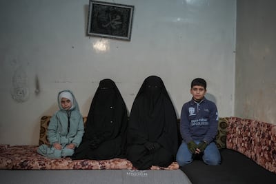 Hiba Ghalia is living with a relative in Aleppo city's Al Shaar district, six months after leaving Al Hol camp, but hopes to be able to find her own home. Ahmed Fallaha for The National