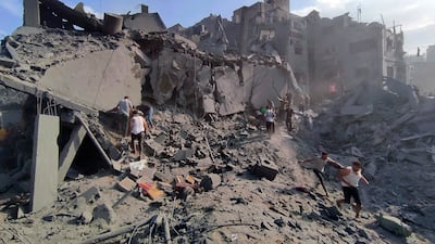 Gaza has been under intense Israeli bombardment for six months. AP