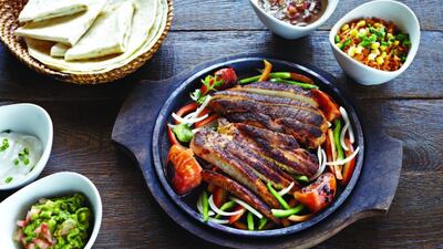 The chicken fajita from newly opened Mexican restaurant Loca at The Galleria on Al Maryah Island. Courtesy Loca