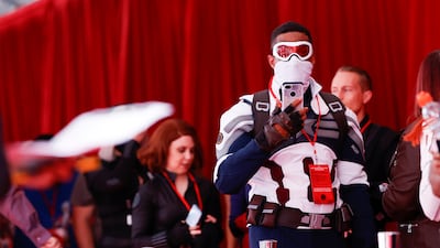 People attend a fan event and special screening of the film 'Black Widow' at El Capitan theatre in Los Angeles, California, US, June 29, 2021. Reuters