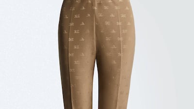 Middle East-exclusive: satin trousers with a stretched MaxMaragram logo from Max Mara