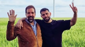 Ahmed Farhat, left, with son Saeed, a British citizen. Ahmed was shot dead outside Damascus in July, prompting Saeed to embark on a quest for justice in Syria. Photo: Farhat family