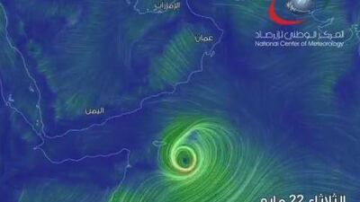An image of the approaching storm from the UAE weather centre