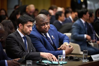 Minister of Justice Dawda Jallow, right, said The Gambia has a broad base of support at the ICJ. EPA