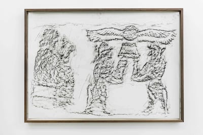 Rayyane Tabet has made 32 rubbings of the reliefs. Courtesy of Rayyane Tabet