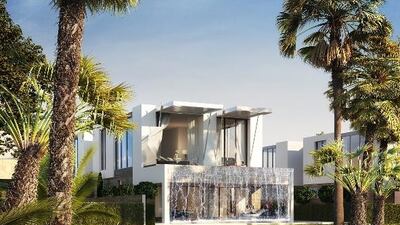 Damac Properties launched XV Villas at Akoya, which features new to market 'inverted' floor plans that provide elevated views across the development's lake and golf course. Courtesy Damac