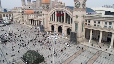 Hankou railway station is seen in this aerial photograph taken in Wuhan, Hubei Province, China. Bloomberg