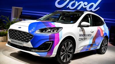 The Ford Kuga 2.0 EcoBlue Mindfulness Concept car on display. EPA