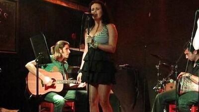 Alison Andrews performs with her band in Dubai.