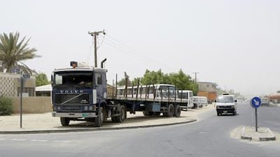 Lorries left unattended in Dubai may be removed by police as a warning to their drivers.